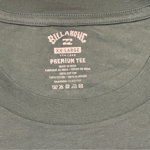 Billabong Men's Lounge Short Sleeve Graphic Tee Shirt Size XX Large Green NWT - Picture 6 of 12
